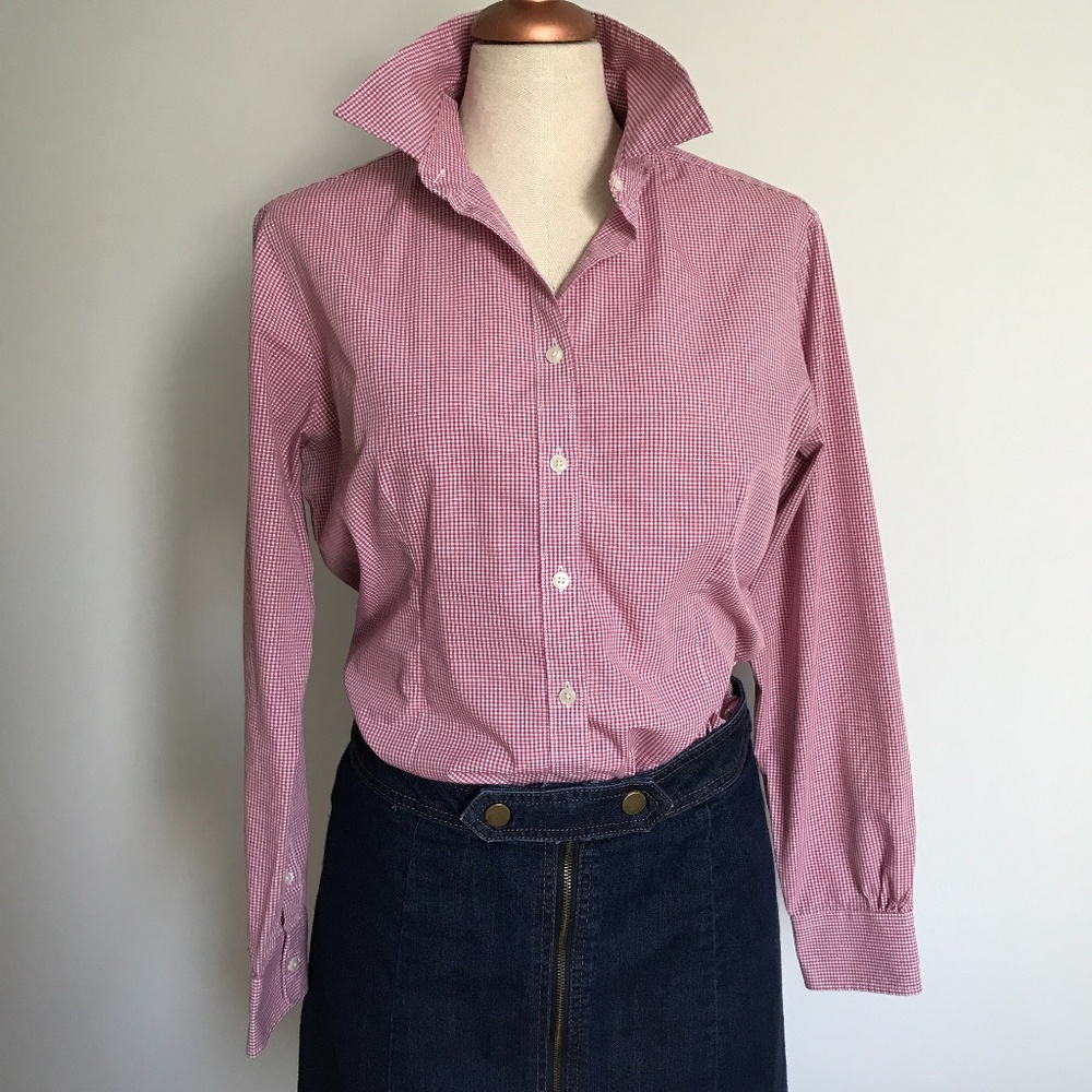 Van Heusen - Pink & White  Checked Long Sleeve Button Down Shirt
